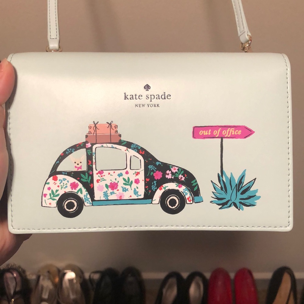 kate spade tiffany blue crossbody / clutch